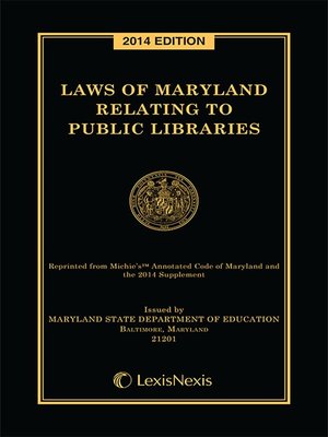 cover image of Laws of Maryland Relating to Public Libraries
